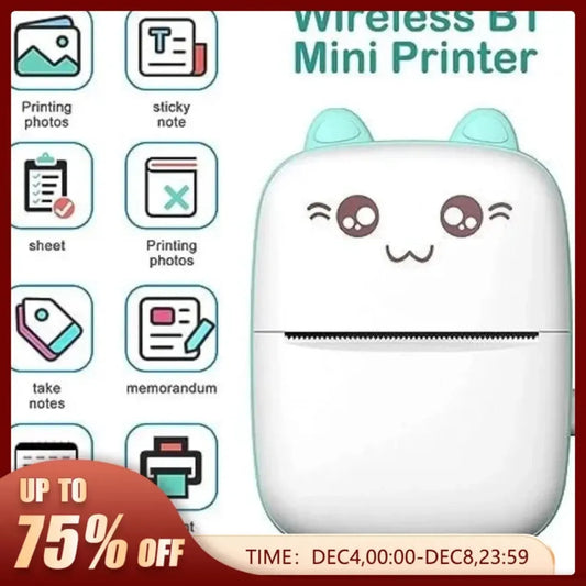 Portable Mini Bluetooth WiFi New Wrong Printer Mobile Phone Photo Title Note Hot Print Pocket Student Error Label Printer